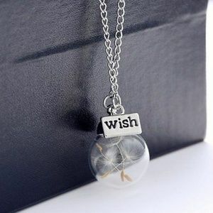 ✨Dandelion seed glass "wish" pendant necklace